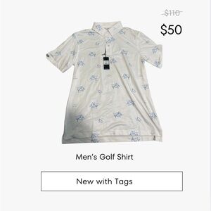 Stylish Men's White Polo with Blue Accents